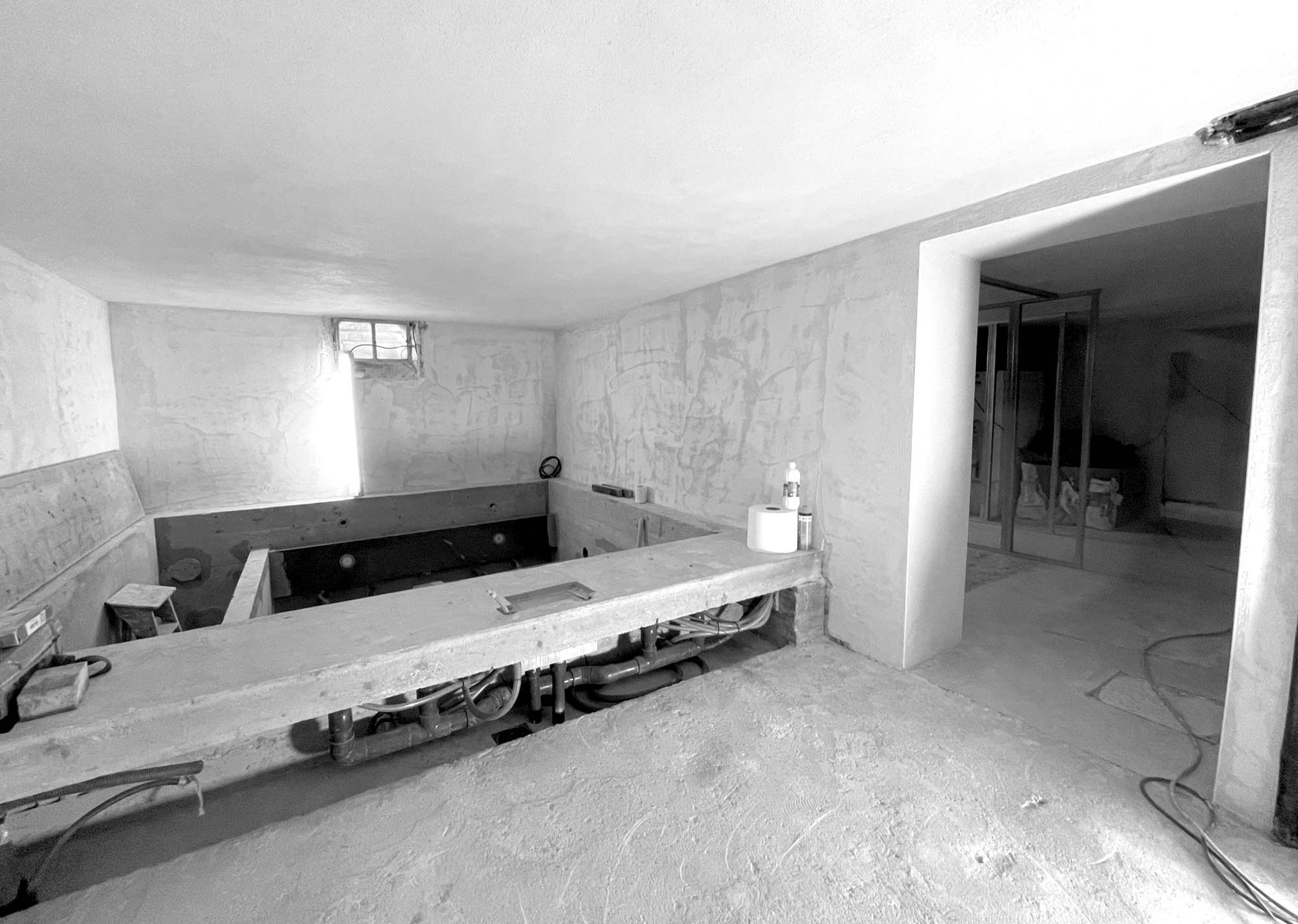 Travaux en cours de réalisation pour la création d'un SPA sur-mesure à Lyon