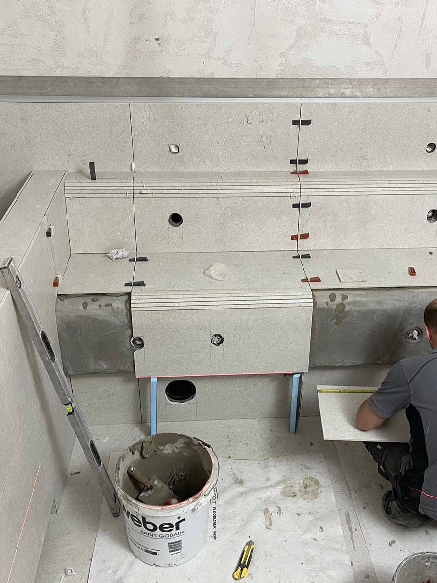 Travaux en cours de réalisation pour la création d'un SPA sur-mesure à Lyon