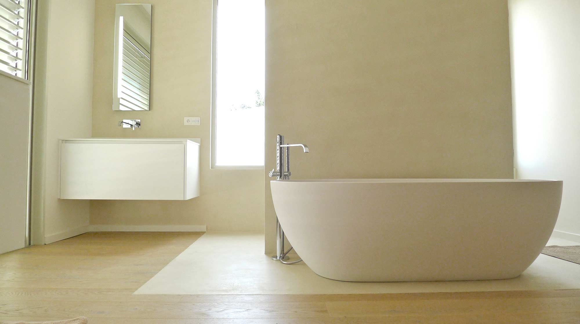 Salle de bains haut de gamme en pierre à Lyon / Rhône-Alpes