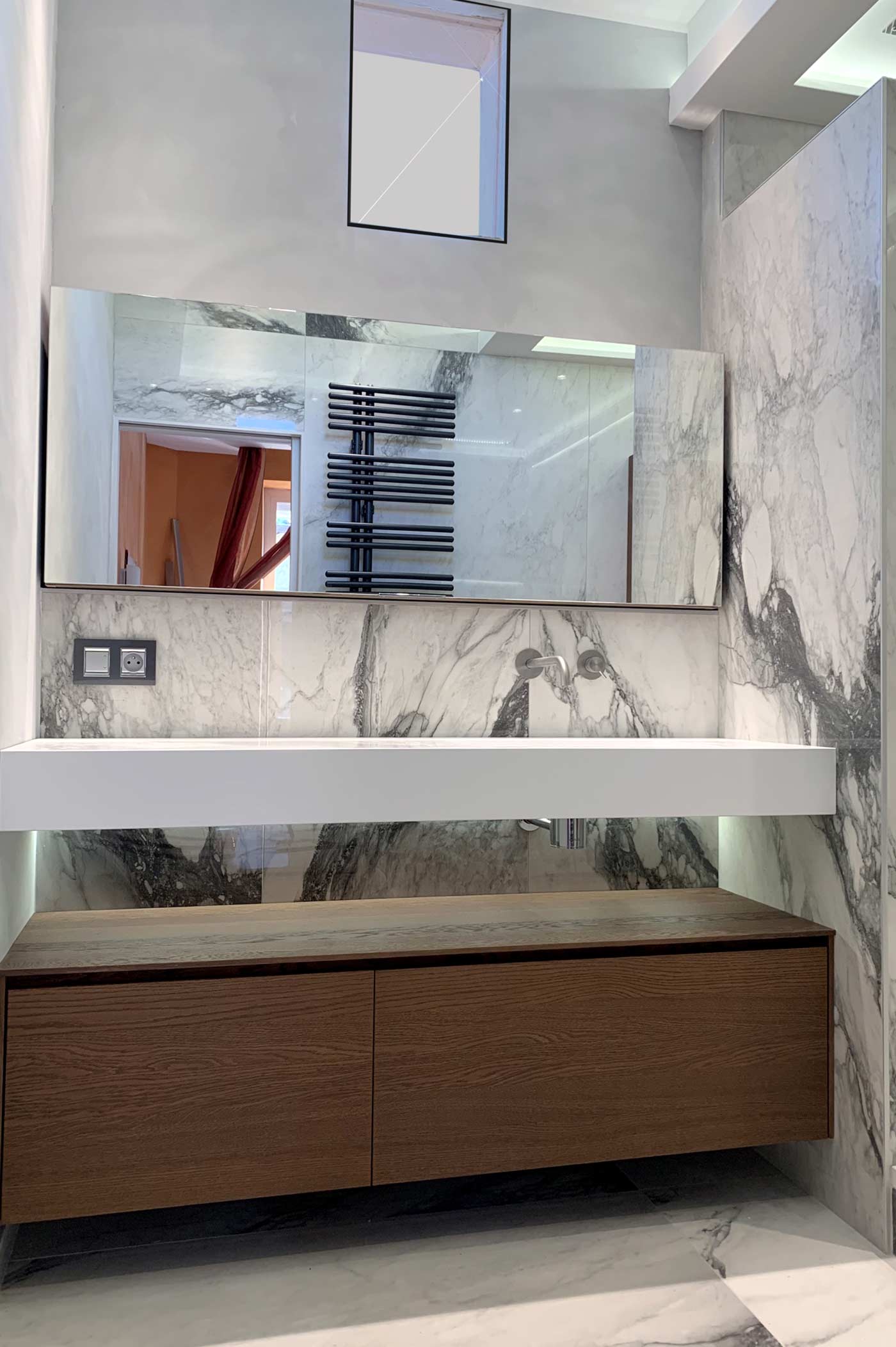 Rénovation salle de bains en marbre à Lyon / Rhône-Alpes